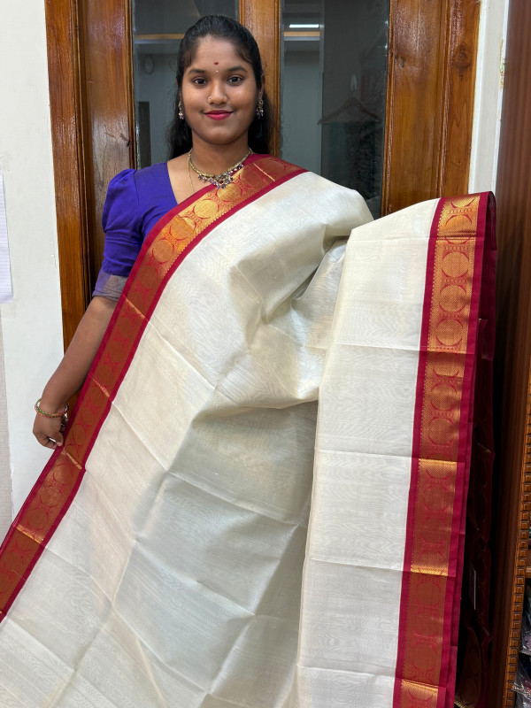 Silk Cotton Korvai Special Tussar And Red (SCKS06)