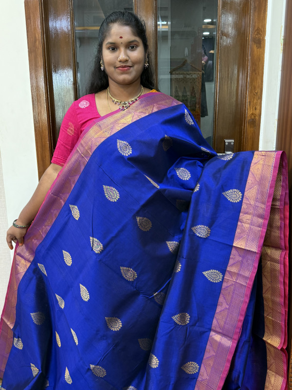 Silk Cotton Big Body Buttas Violet And Pink(SCBZB10)