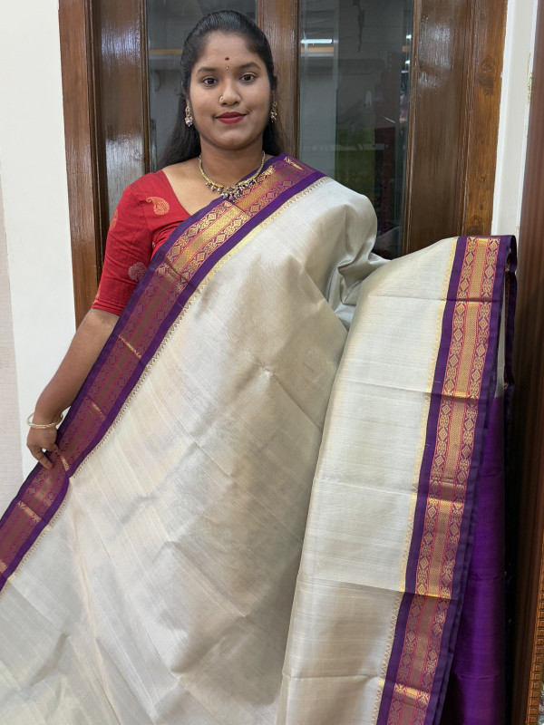 Silk Cotton Korvai Special Tussar And Purple(SCKSS100)