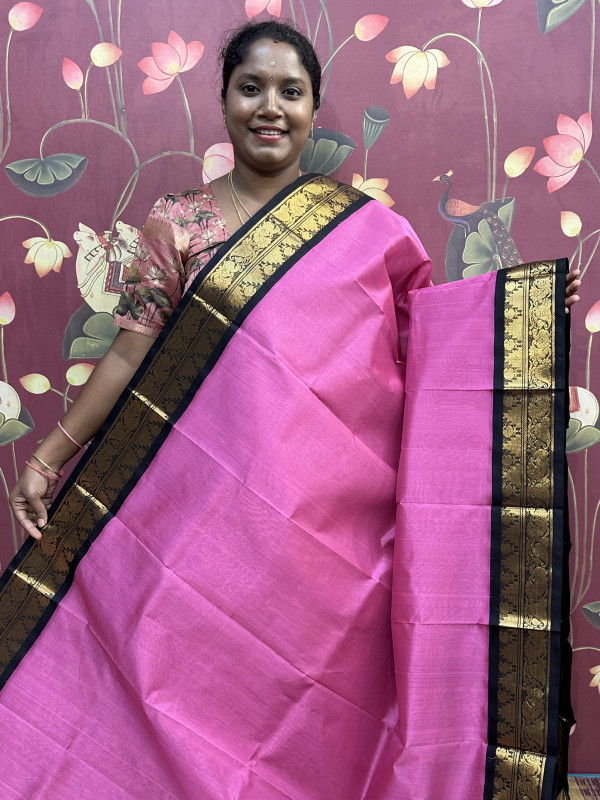 Silk Cotton Korvai Special Pink And Karuppu(SCKSS38)