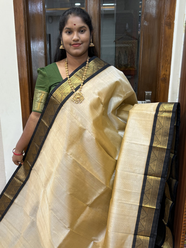Silk Cotton Korvai Vairaoosi Beige And Black(SCKVS20)